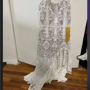 Bronx and Banco White Lace Dress